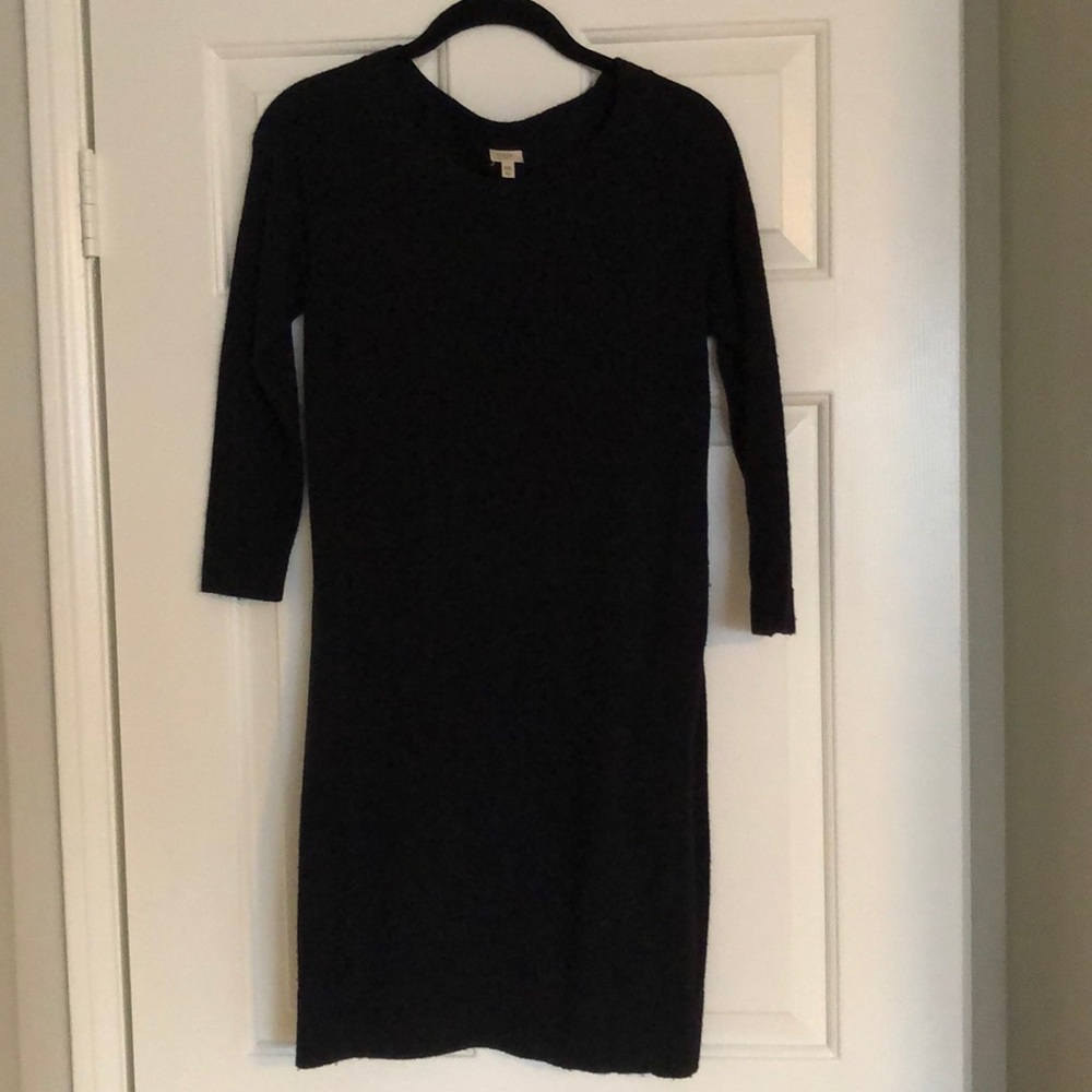 J Crew Black Mini Sweater Dress
